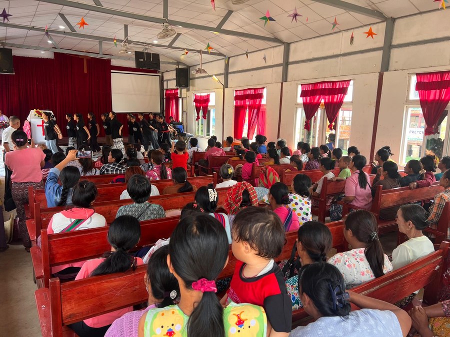 Worship gathering at Summer Camp in Myanmar